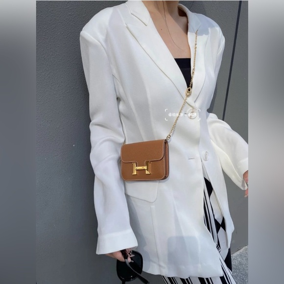 Hermes Constance Slim Wallet Waist Belt Bag Classic Color Gold Hardware! BNIB! - Picture 10 of 12